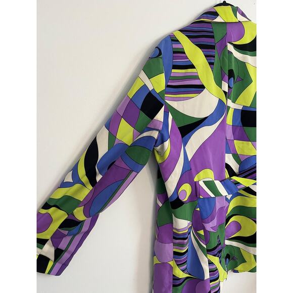 Regal Regency Blazer Women L Multicolor Psychedelic Print Mod 60s Style - Picture 4 of 6